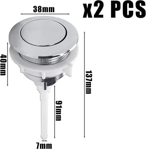 1 stk toalett trykknapp, 38 mm spyleknapp, vanntankknapp, standard baderomsdel