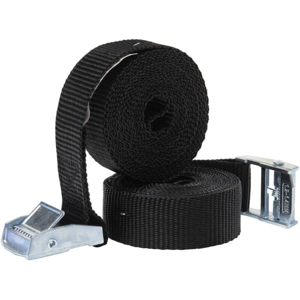 2,5 m x 25 mm 2-delt spænderem - Laststropper - Sort spænderem