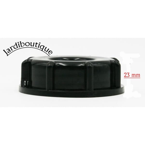 S60x6 3/4\" Gevindfitting - Plastventiladapter til IBC-tønde - Sort - 1 stk