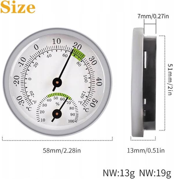 Hygrometer Termometer, Indendørs og Udendørs Termometer, Fugtighedssensor, Indendørs Termometer og Indendørs Hygrometer