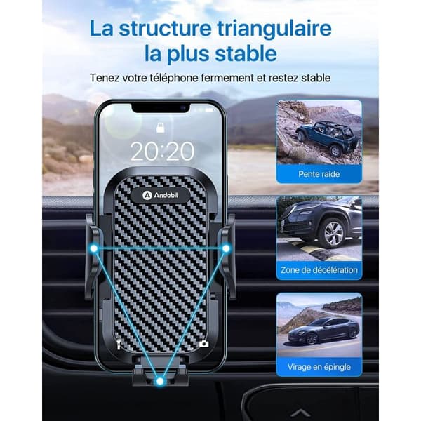 Biltelefonholder, fast biltelefonholder til luftventil, 360° roterende montering til iPhone 14 13, Samsung