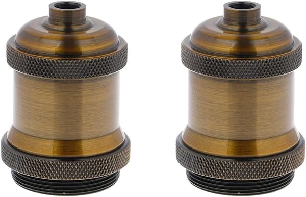 stk. E26 E27 lampefatning med lampeskærmring, skruefatning til standard medium base - kobber