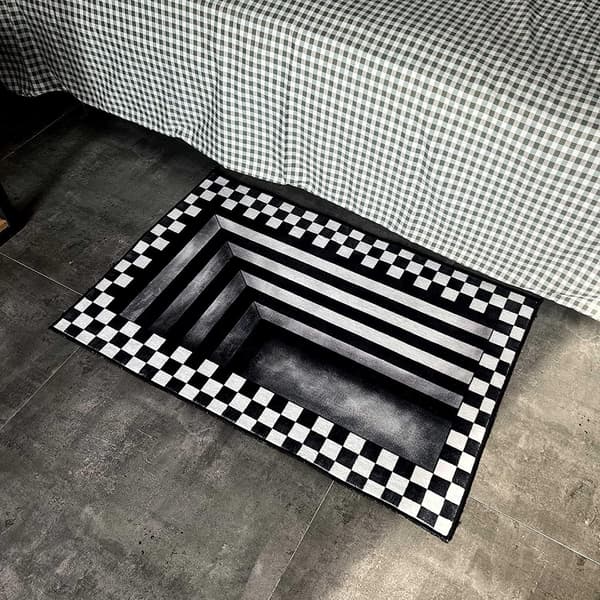 1 st rutig mattfälla, virvelillusionmatta, 3D-områdesmatta, 3D-virvelmatta för sovrum/vardagsrum, 40×60cm