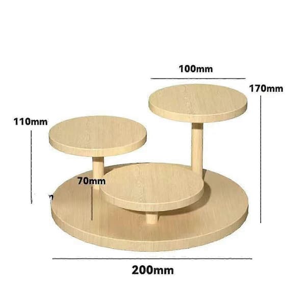 Trappet Display Riser Stativ for Skrivebordskaker, Dukker, Kosmetikk og Figurer - 3-lags Design