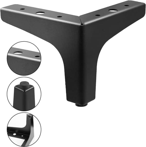 Møbelben Sett med 4 Metall Møbelben 10cm Svart Moderne Sofa Stol Møbelben Erstatningsben for Kommode Garderobe Seng