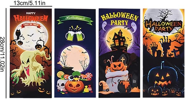 50 st Halloween Godispåsar - Pumpa Godispåsar, Partyfavoritpåsar för barn, 28x13cm