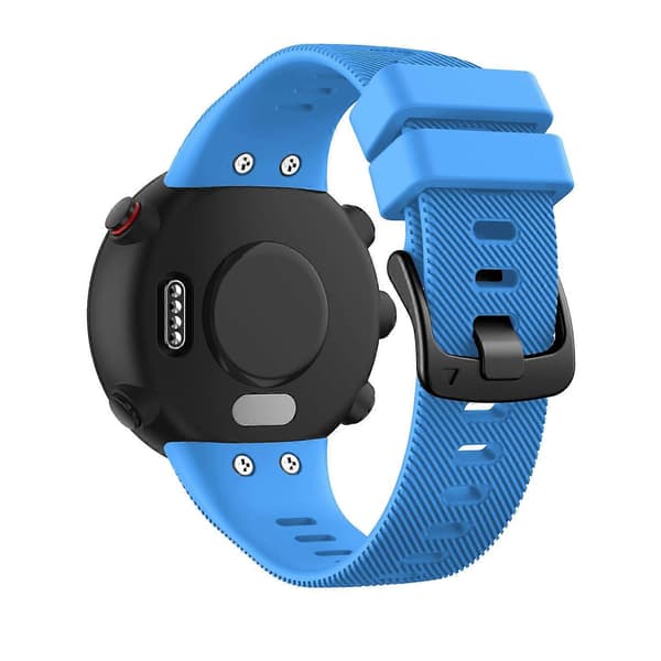 Silikone Armbåndsrem med Sort Spænde til Garmin Forerunner 45S Sky Blue