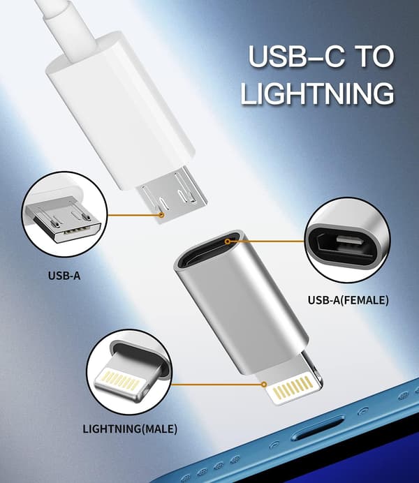 Micro USB til Lightning-adapter (3-pakning)