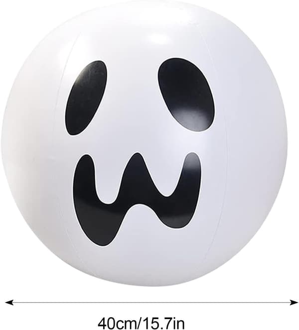 1 stk oppblåsbar strandball til Halloween, oppblåsbar strandball til