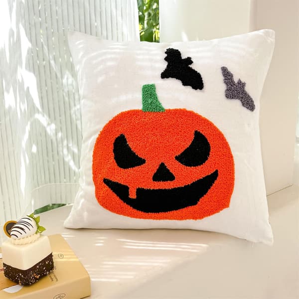 Halloween gresskarputetrekk, høstmønster, sofapute, høstdekorasjon til sofa, soverom, Halloween