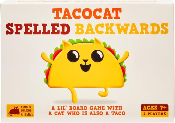 Tacocat Spelled Backwards by Exploding Kittens - 2 pelaajaa - Ikä 7+ - 15 minuuttia pelata - Älykäs perhelautapeli