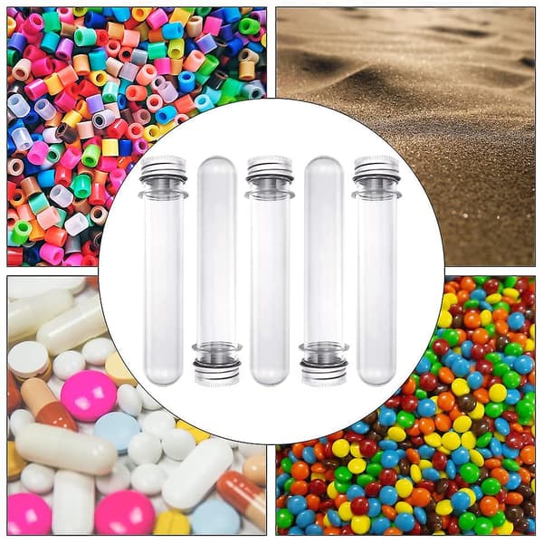 40 ml Plast Provrör Med Lock - 5 st Klar Återanvändbara Rör (40 ml)