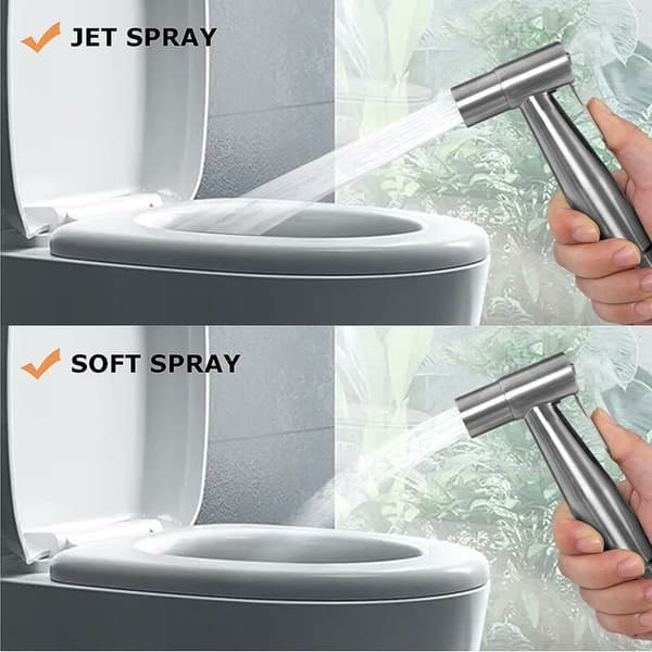 Bidéhode, selvrensende sprayer - Holder uten perforering - Feminin hygiene - Rustfritt stål, kranesprøyte