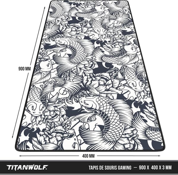 XXL Gaming Musematte 900x400mm, Musematte, Ekstra Stor Stoff Gaming Skrivebordsmatte, Sklisikker Base