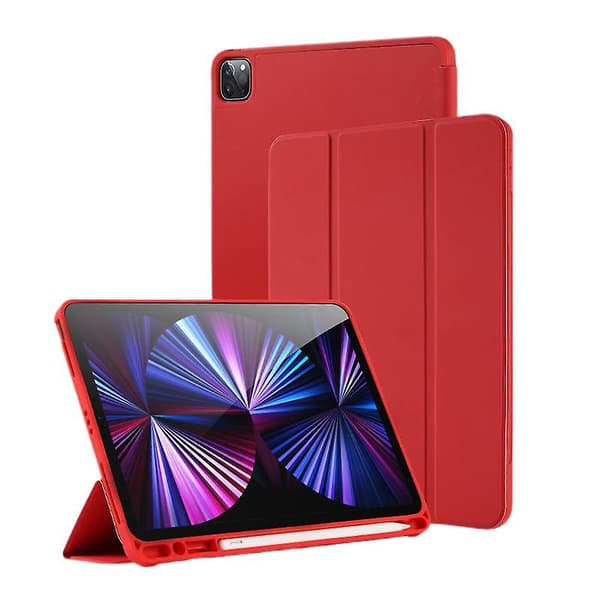 Etui kompatibelt med IPad Pro2020/21 (12,9 tommer), Smart Cover Auto Vågn/Sov (Rød)