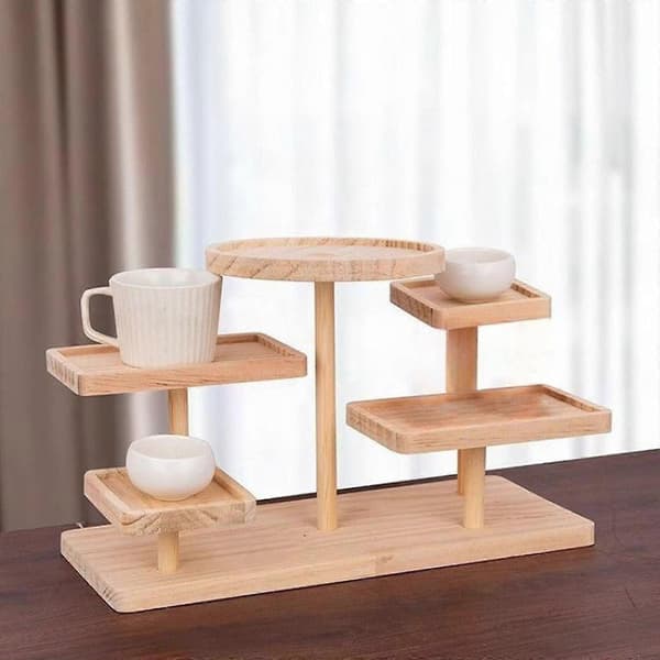 Trappet Display Riser Stativ for Skrivebordskaker, Dukker, Kosmetikk og Figurer - 3-lags Design