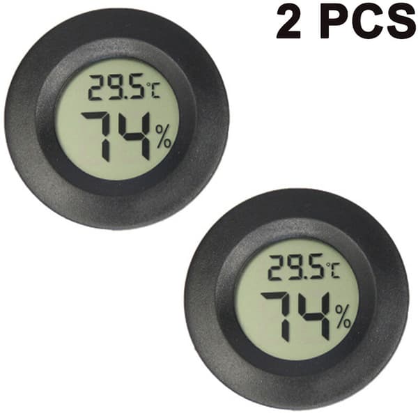 2-pack Mini Hygrometer Termometer Digital LCD Inomhusmonitor - för Luftfuktare Avfuktare Växthus
