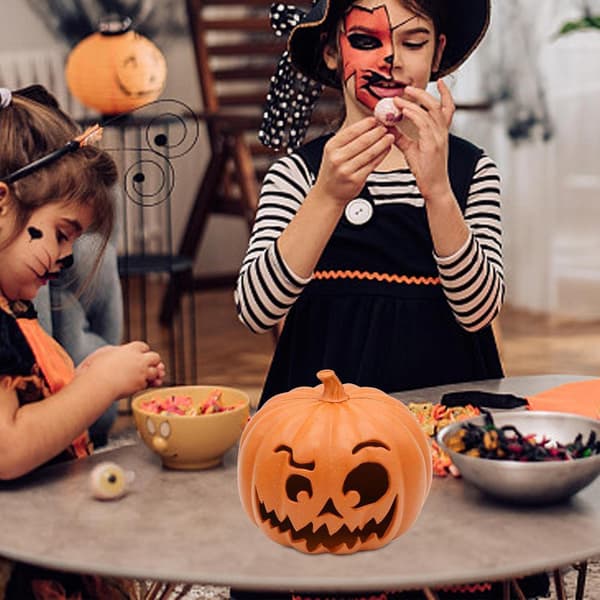 pc Halloween gresskarpynt - hule LED-lykter - lysende lysestaker - utendørsdekorasjoner