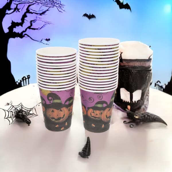 30 stk. Halloween-papirkopper, engangs og praktiske til fester