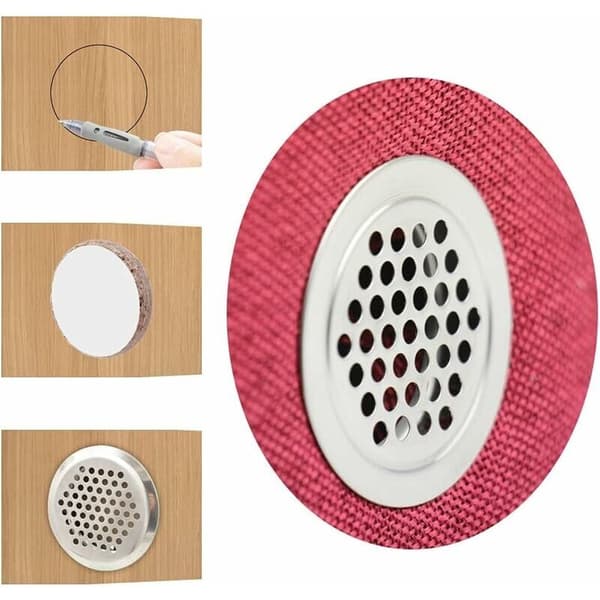 20-delt ventilasjonsgittersett, 35 mm diameter, rundt ventilasjonsgitter i rustfritt stål med hull