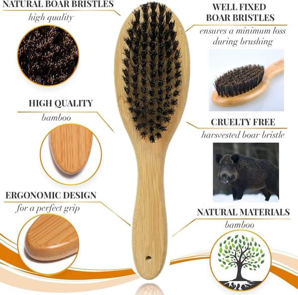 Naturlig Bambu Borstborste för Hundar och Katter (1-pack)
