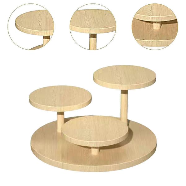 Trappet Display Riser Stativ for Skrivebordskaker, Dukker, Kosmetikk og Figurer - 3-lags Design