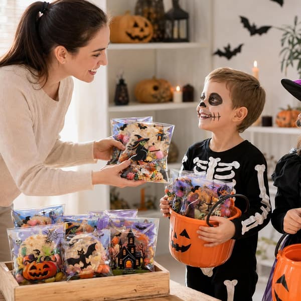300 Halloween-godteposer, 6 festlige design, Halloween-dekorasjoner