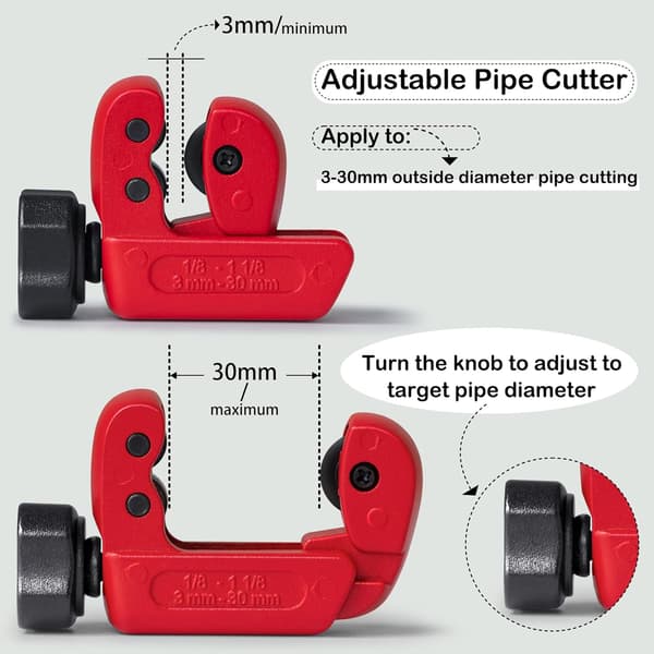 3-30mm Rørkutter Justerbar Sink Legering Rørkutter for Kutting av Kobber og PVC Rør