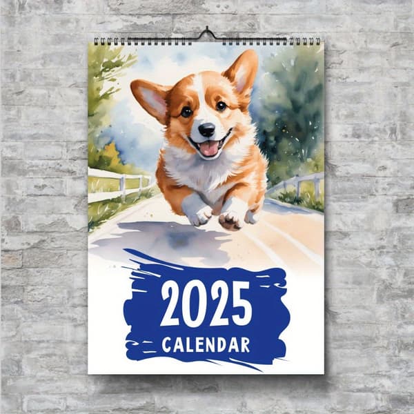 2025 Kreativ Personlighetskalender Corgi 2025 kalender