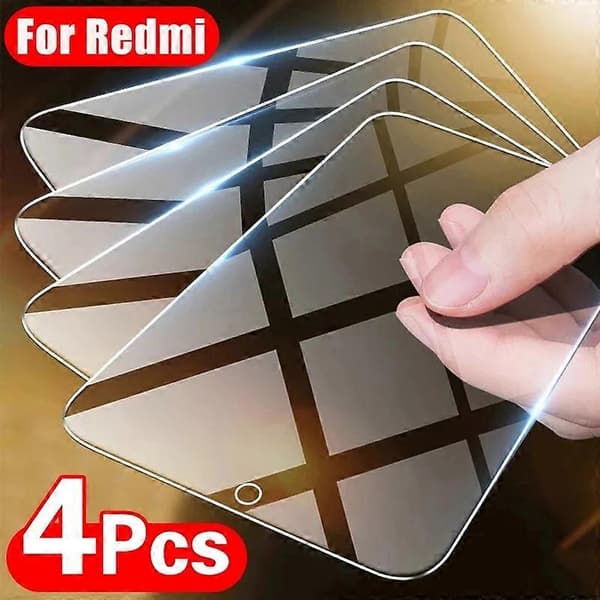 4 stk. skjermbeskytter for Xiaomi Redmi Note 9 glassbeskyttelse