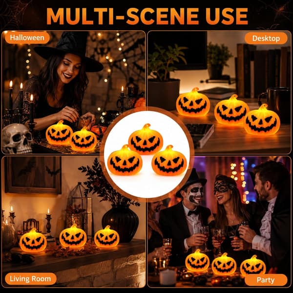 Halloween-lykter, lysende gresskarpynt, opplyst gresskarlykt med LED for høstdekorasjon