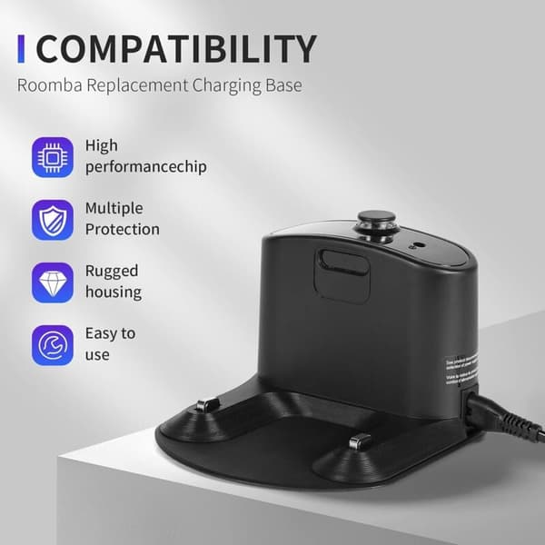 Opladningsbase til robotstøvsuger, ladestation til iRobot Roomba 500 600 700 800 900 E5 E6 I3