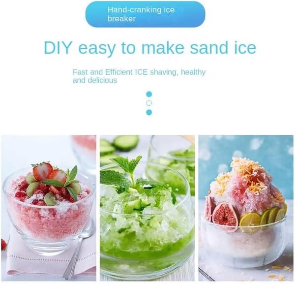 Bærbar Håndsving Isknuser Maskine - Manuel Sne Cone Knuser & Slushy Maker, Intet behov for elektricitet til sommerfester
