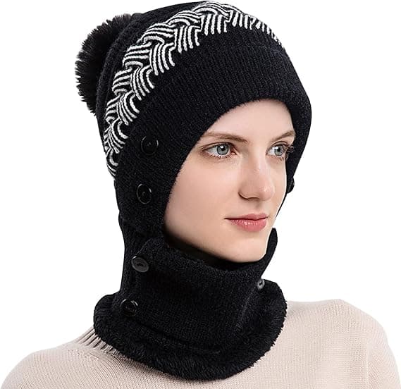 Hatte Tørklæde Sæt, Vinter Hatte Sæt, Tørklæde og Hatte Sæt til Kvinder, Tørklæde Hat og Maske Sæt til Kvinder 26