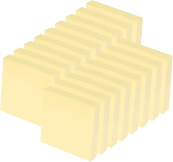 24-pak Sticky Notes, 76 x 76 mm Gule Sticky Notes, 1200 Ark Super Sticky Notes til Lister