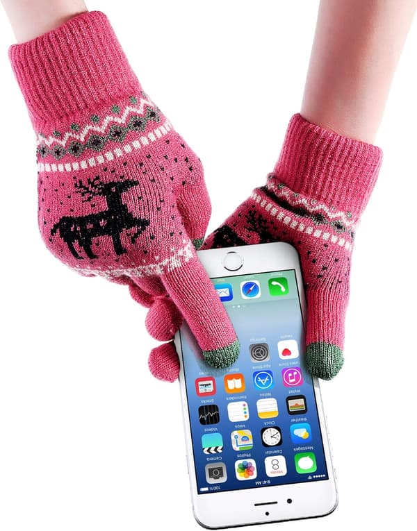 3 par Textinghandskar Pekskärmshandskar Stretchstickade Mekaniska Handskar Varma Vinterhandskar Julklapp