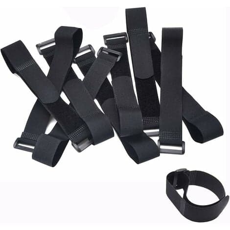 10-pack Kabelbindare, Justerbara Scratch-Remmar med Plastspänne (300mm x 20mm)