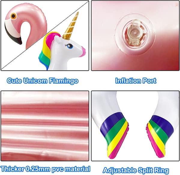 2 Pak Pool Float til Børn Enhjørning Flamingo Badelegetøj til Småbørn i Alderen 3-8 År Pool Legetøj