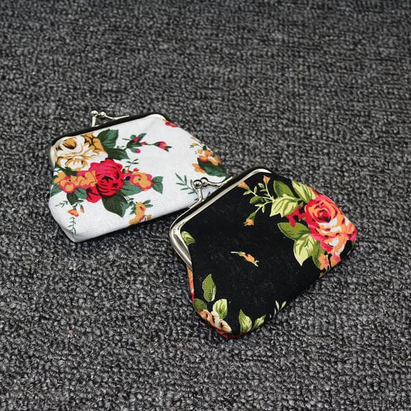 Floral - 2 Punge [Small] Sort og Hvid One Size