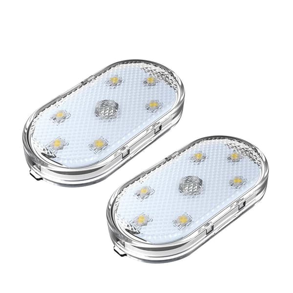 2 stk. bilinteriørbelysning, trådløs magnetisk USB-opladelig touch LED-lampe, flerfarvet lys