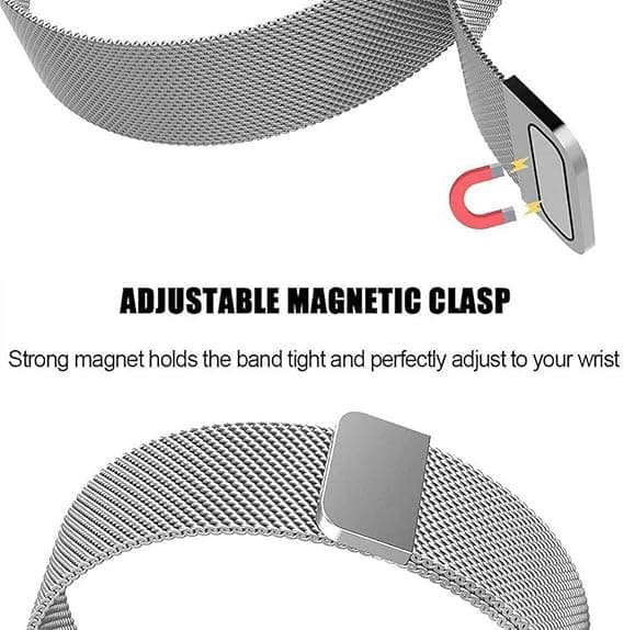 Slippreim Justerbar Rustfritt Stål Erstatningsreimer for Kvinner Menn 18mm 20mm 22mm Silver 20mm