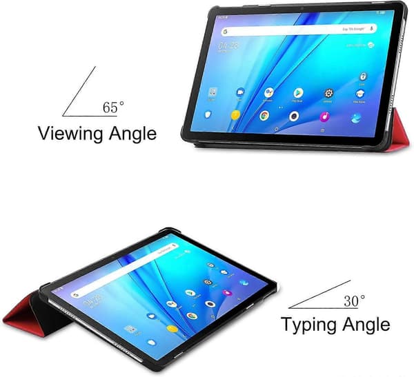 Til TCL Tab 10s 10,1 tommer, Tri-Fold Slim Letvægts Hårdt Shell Beskyttelse Smart Cover til TCL Tab 10s Tablet Case med Stand - Rød