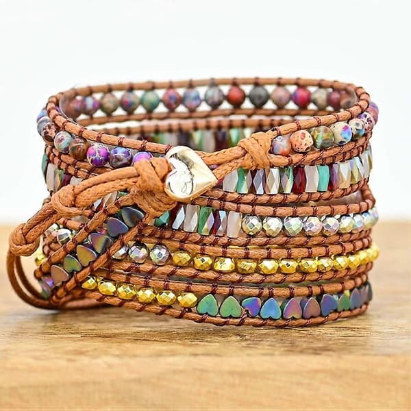 Boho pärlor klockarmband, flätat klockarmband, kompatibelt med iWatch