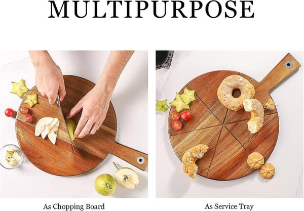 Akasia Puinen Pizzalauta Set (30 cm)