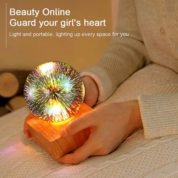 3D Jordklode Krystallkule Lampe, Krystallkule, stjernehimmel