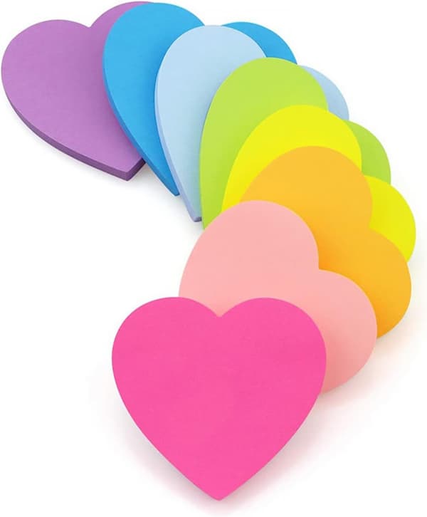 656 Stykker Sticky Notes, 8 Farver Ark Hjerteform Selvklæbende Farve Sticky Notes, To Do Lister