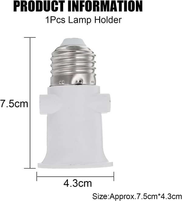 Sokkel - E27 sokkeladapter, LED-lampebase, konverterer til en stikkontakt og en E27-sokkel. (Hvit)