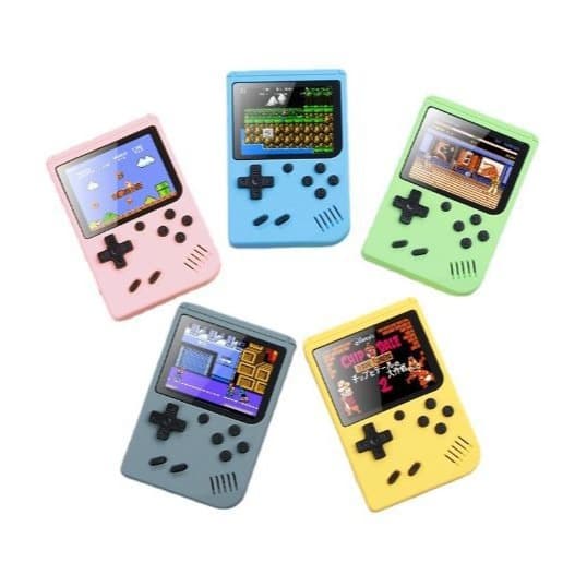 Inbyggd 500 Klassiska Spel Retro Videospelkonsol Barnpresent grå