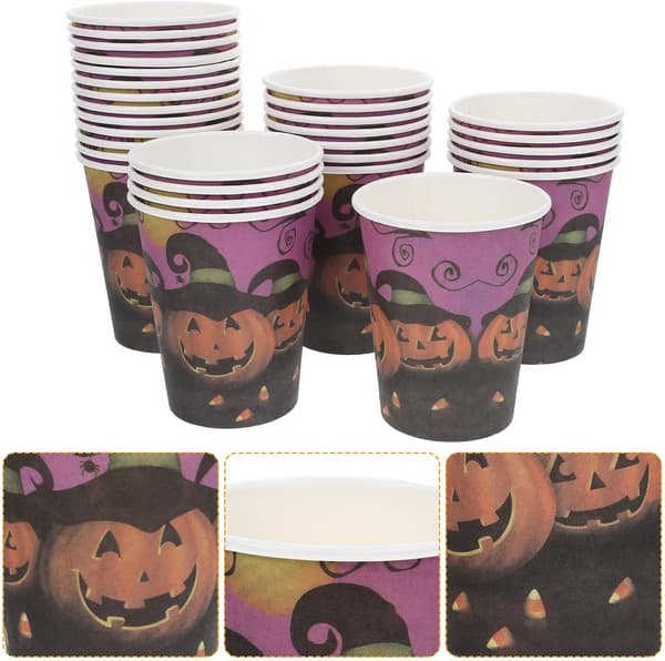 30 stk. Halloween-papirkopper, engangs og praktiske til fester