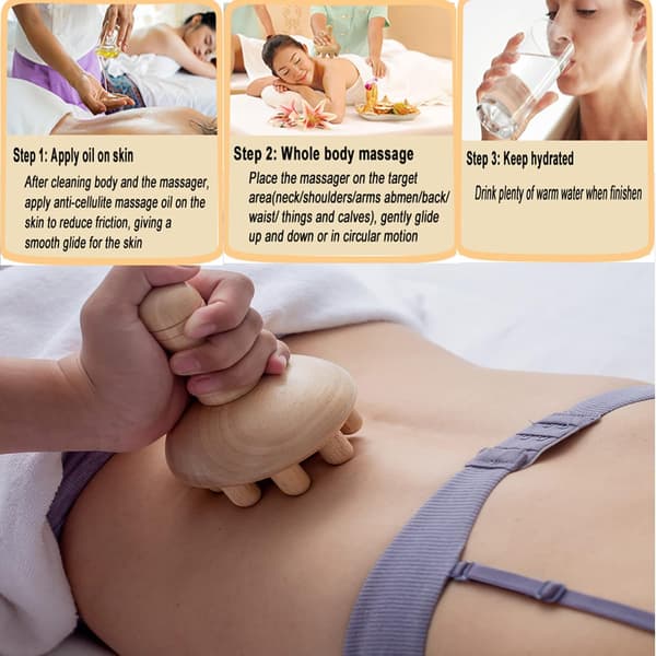 Colombiansk Träterapi Svamp Trä Massager (Gul)